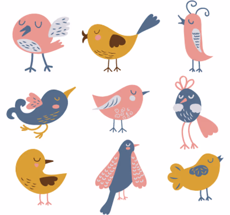 Store enrouleur chambre enfant sticker neuf oiseaux - TenStickers