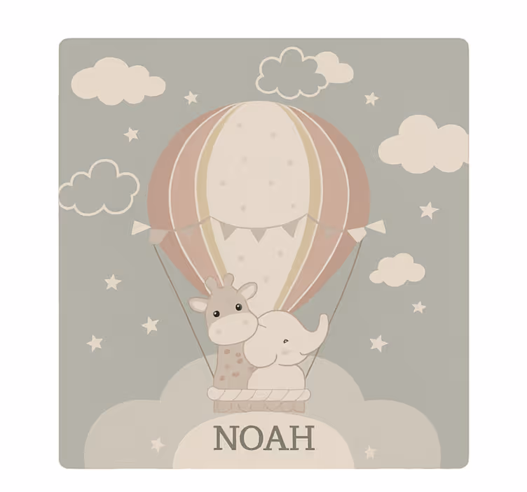 Store enrouleur chambre enfant ballon pastel avec nom - TenStickers