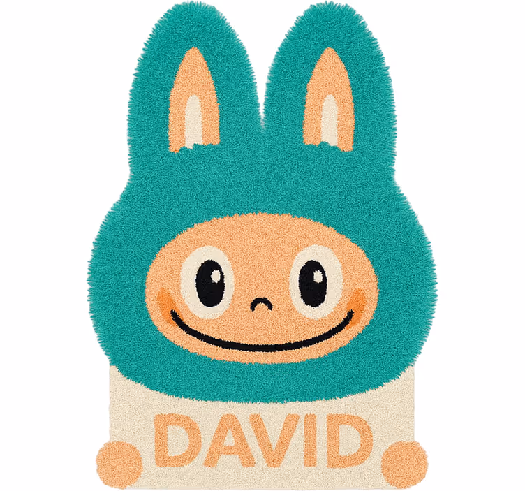 Store enrouleur chambre enfant labubu turquoise personnalisé - TenStickers