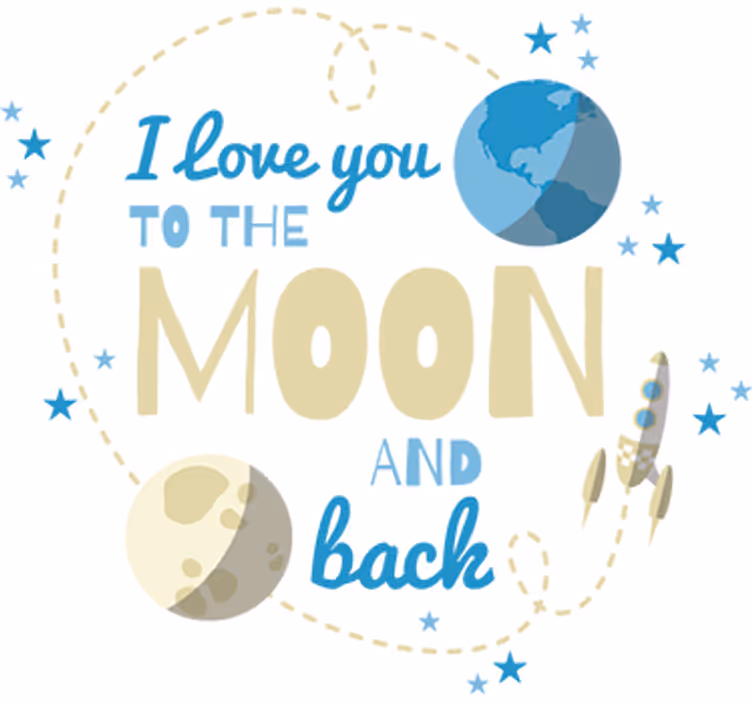 Store enrouleur chambre enfant je t'aime jusqu'à la lune - TenStickers