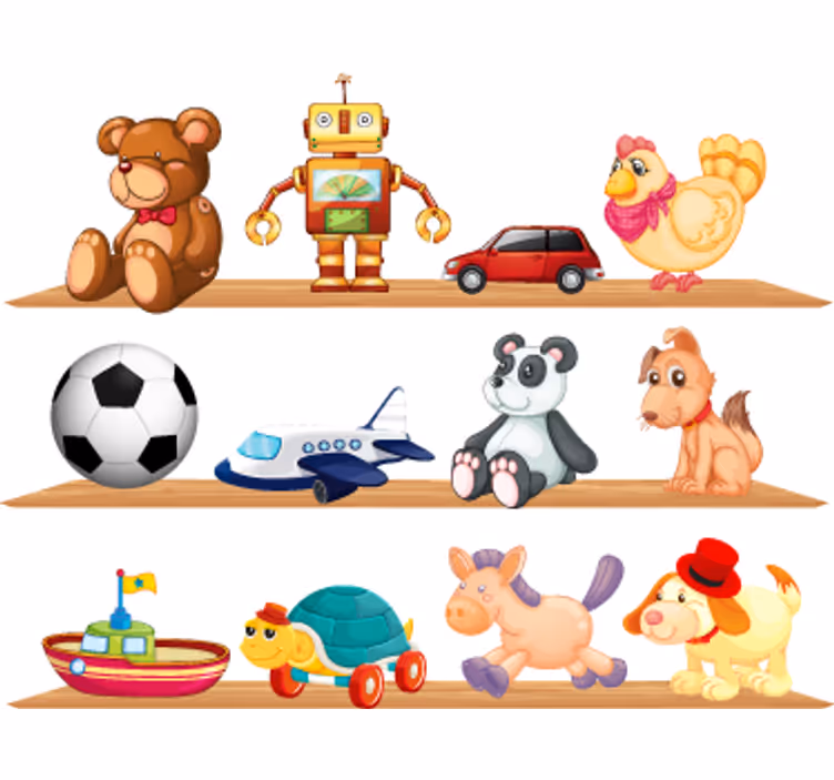 Store enrouleur chambre enfant étagères avec jouets - TenStickers