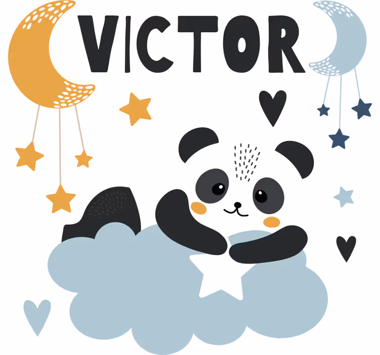Store enrouleur chambre enfant ours étoilé avec nom - TenStickers