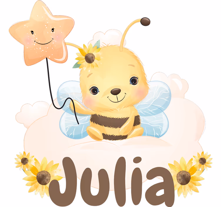 Store enrouleur chambre enfant abeille mignonne avec nom - TenStickers