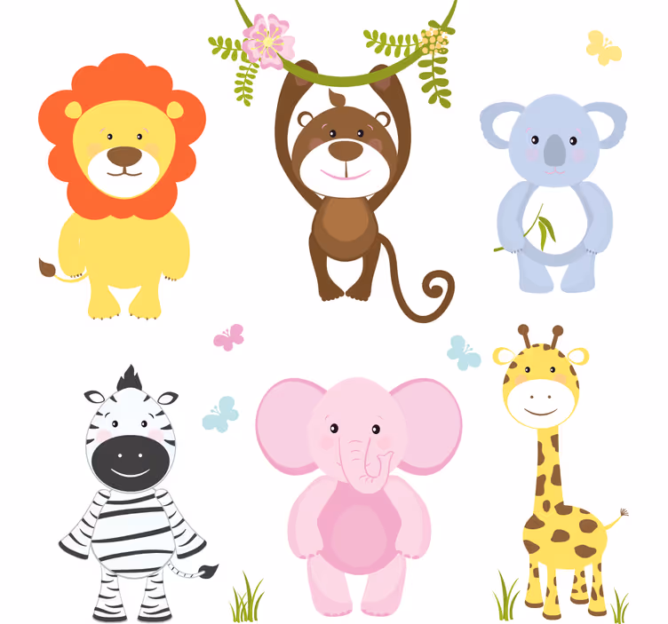 Store enrouleur chambre enfant animaux bébés colorés - TenStickers