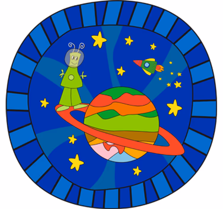 Store enrouleur chambre enfant extraterrestre vert - TenStickers