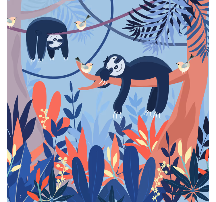 Store enrouleur chambre enfant animaux endormis forêt - TenStickers