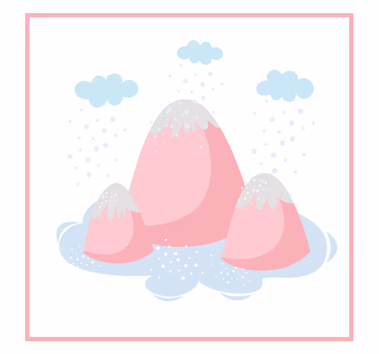 Store enrouleur chambre enfant montagnes roses pluie - TenStickers