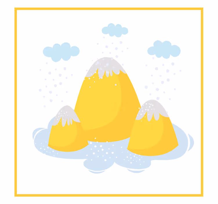 Store enrouleur chambre enfant montagnes jaunes et pluie - TenStickers