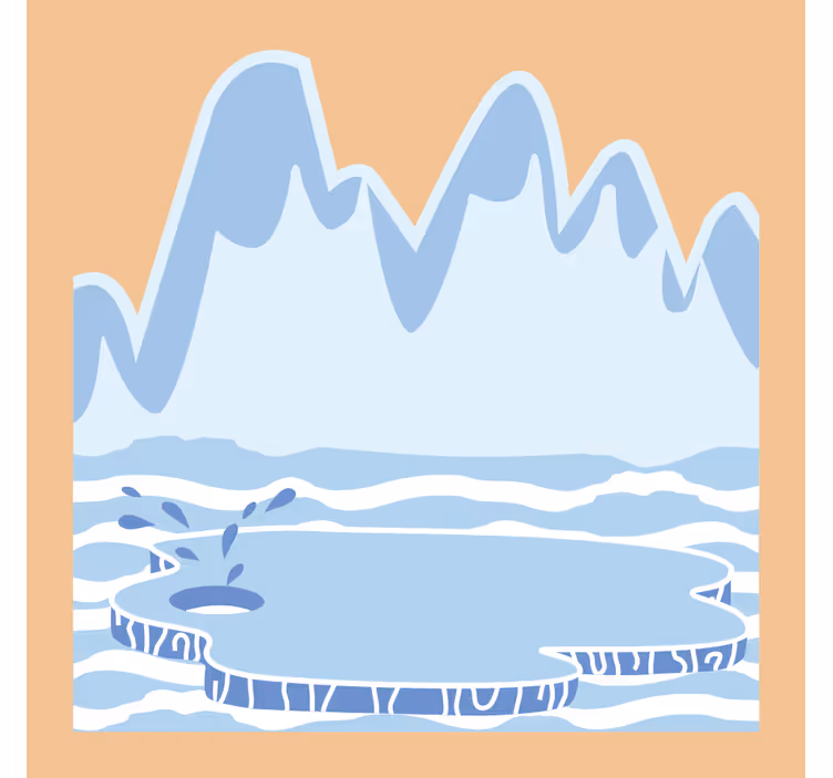 Store enrouleur chambre enfant montagnes de glace bleues - TenStickers