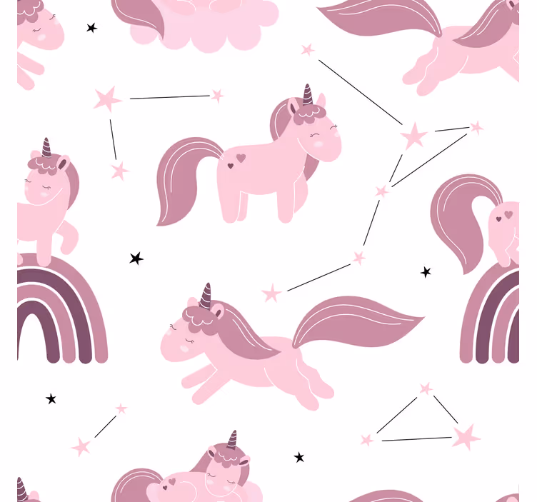 Store enrouleur chambre enfant licornes amusantes étoiles - TenStickers