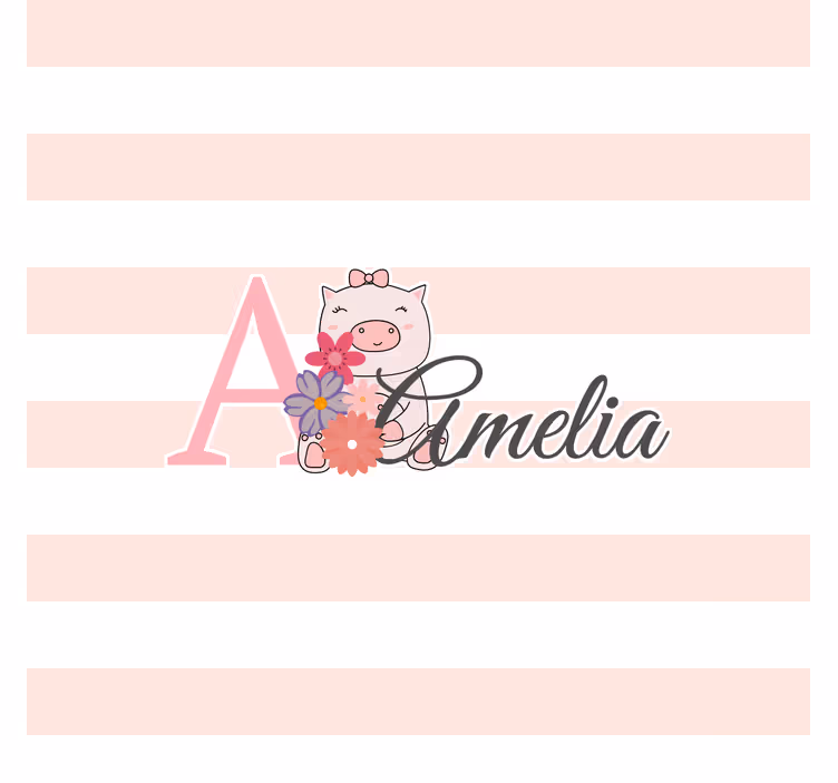 Store enrouleur chambre enfant animaux mignons cochon nom - TenStickers