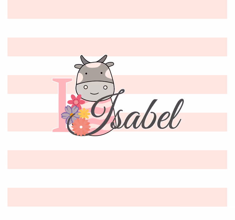 Store enrouleur chambre enfant animaux mignons vache prénom - TenStickers