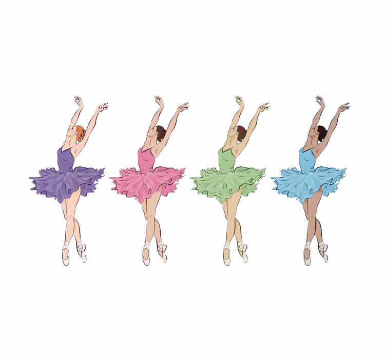 Store enrouleur chambre enfant danseuses colorées - TenStickers