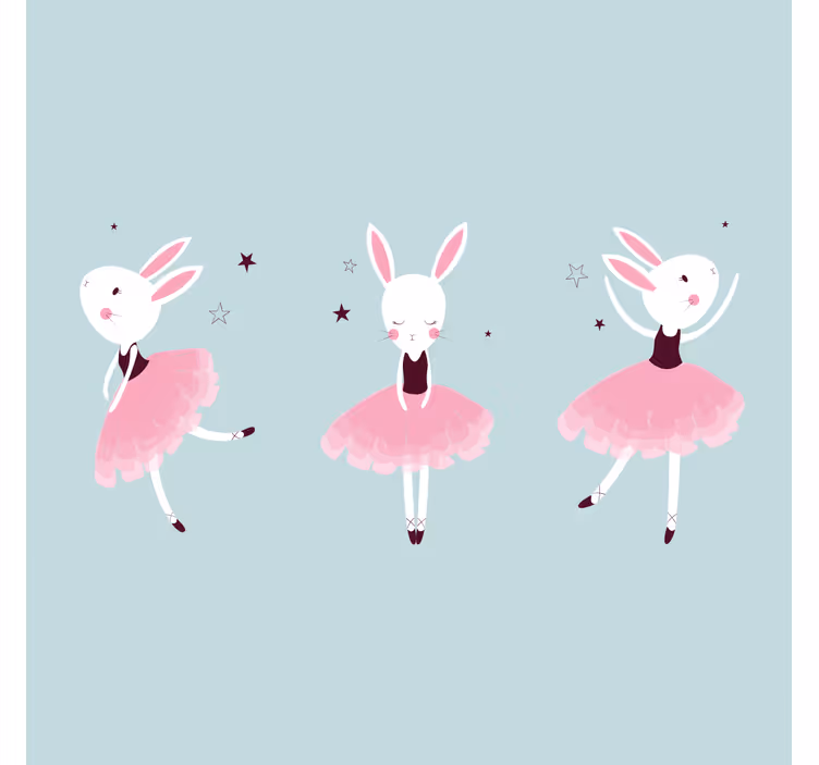 Store enrouleur chambre enfant ballerine lapin roses - TenStickers