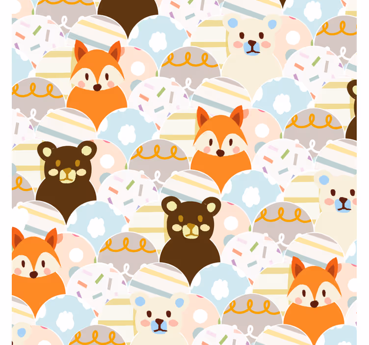 Store enrouleur chambre enfant motif ours et renard - TenStickers
