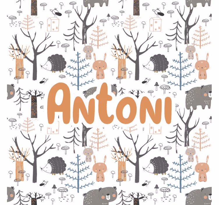 Store enrouleur chambre enfant forêt scandinave animaux - TenStickers