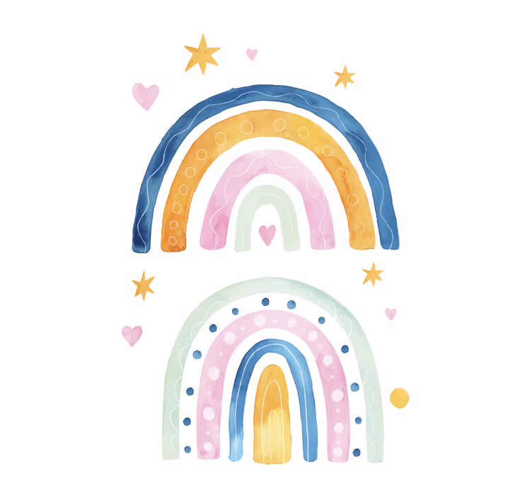 Store enrouleur chambre enfant arc-en-ciel aquarelle - TenStickers