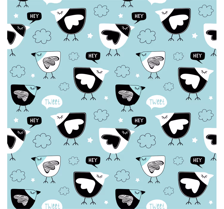 Store enrouleur chambre enfant motif poules noires - TenStickers