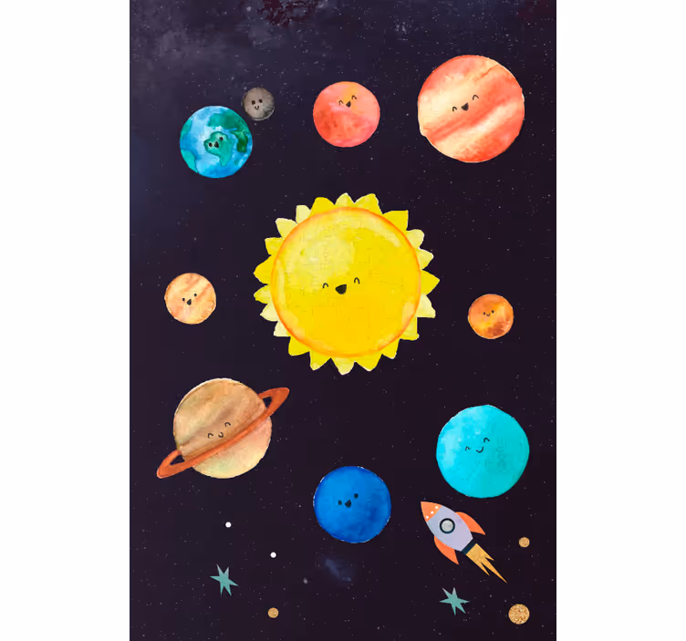 Store enrouleur chambre enfant système solaire enfant - TenStickers