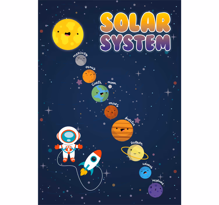 Store enrouleur chambre enfant système solaire - TenStickers