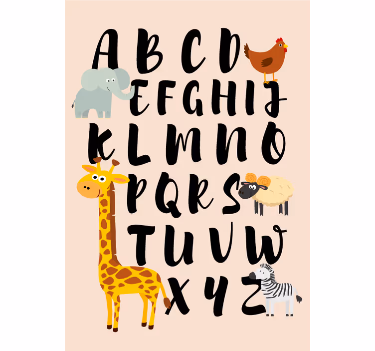 Store enrouleur chambre enfant animaux avec l'alphabet - TenStickers