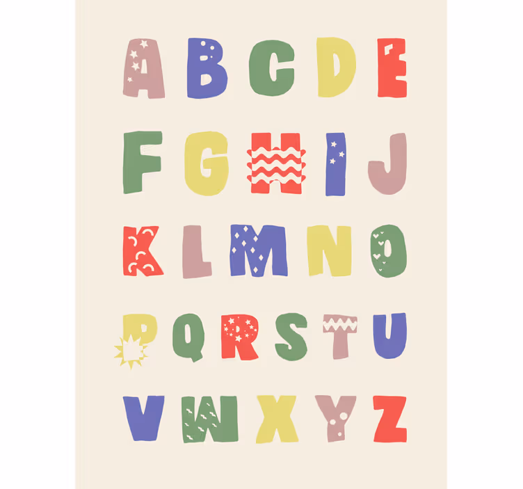 Store enrouleur chambre enfant alphabet géométrique - TenStickers