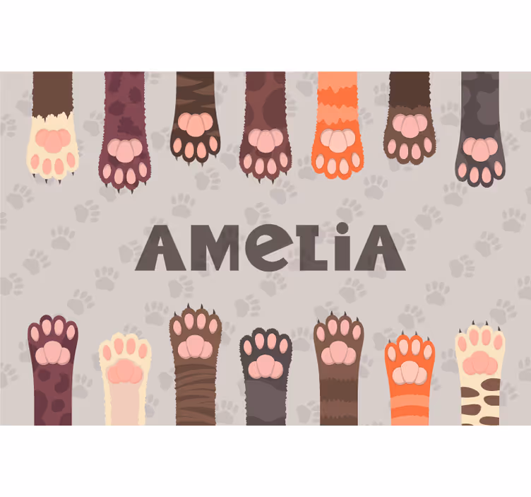 Store enrouleur chambre enfant pattes de chat multicolores - TenStickers