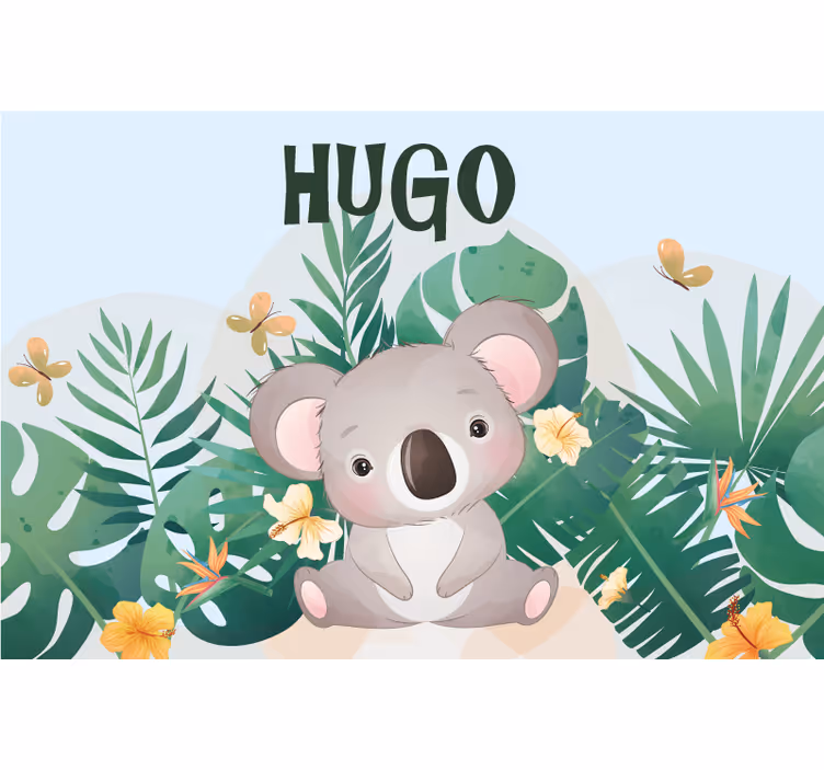 Store enrouleur chambre enfant koala mignon avec prénom - TenStickers