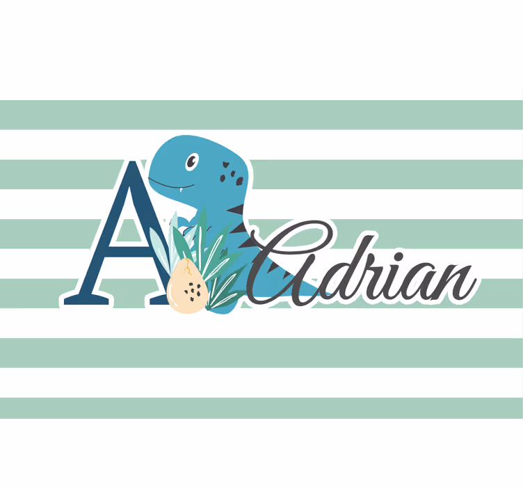 Store enrouleur chambre enfant animaux dinosaures nom - TenStickers