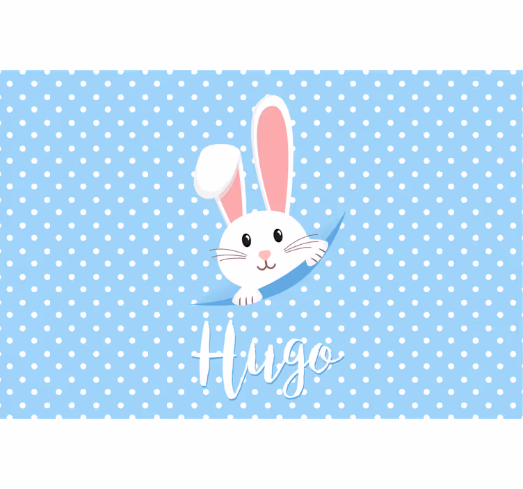 Store enrouleur chambre enfant lapin mignon garçon avec nom - TenStickers