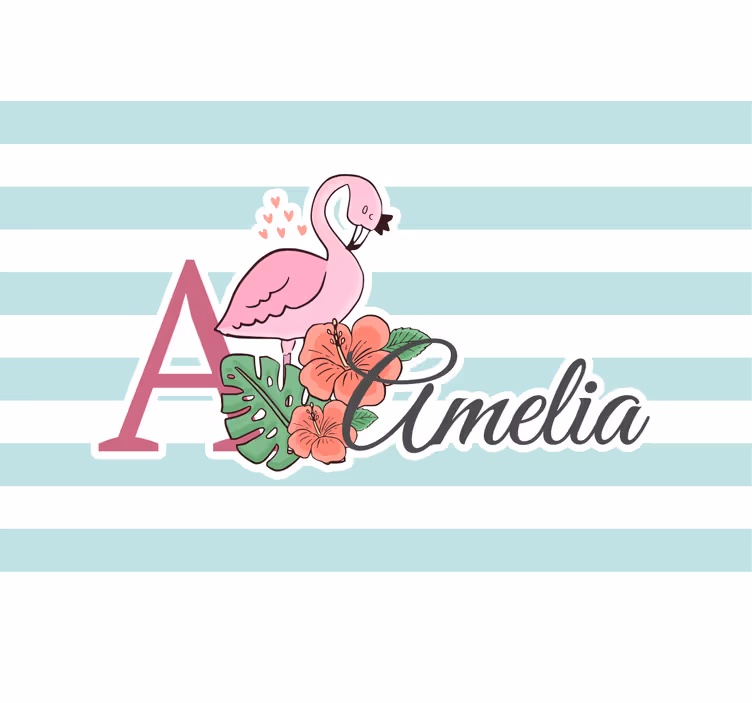 Store enrouleur chambre enfant flamant rose personnalisé - TenStickers