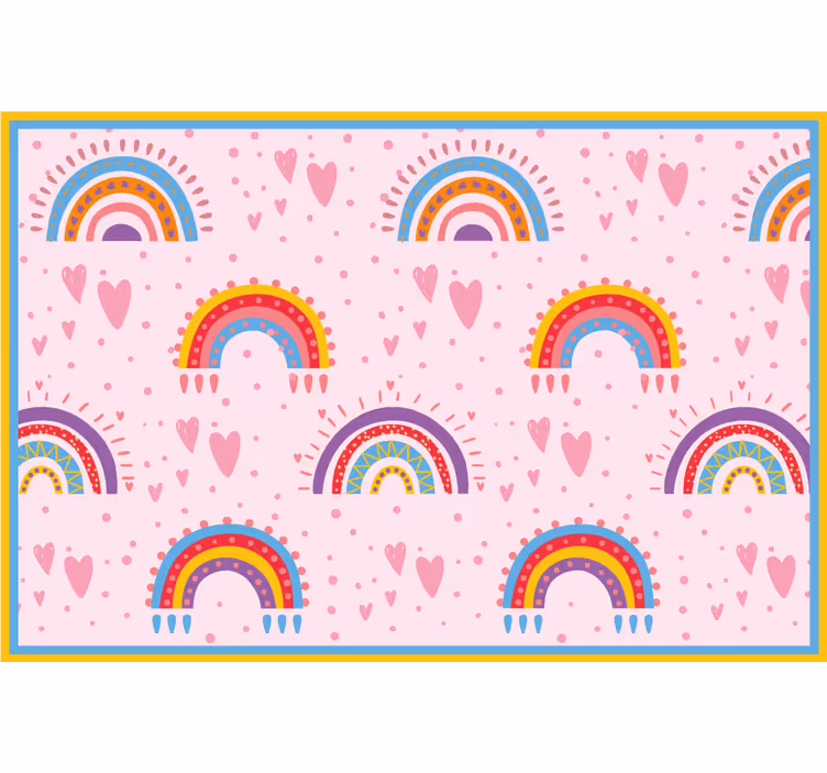 Store enrouleur chambre enfant pois roses et arcs-en-ciel - TenStickers