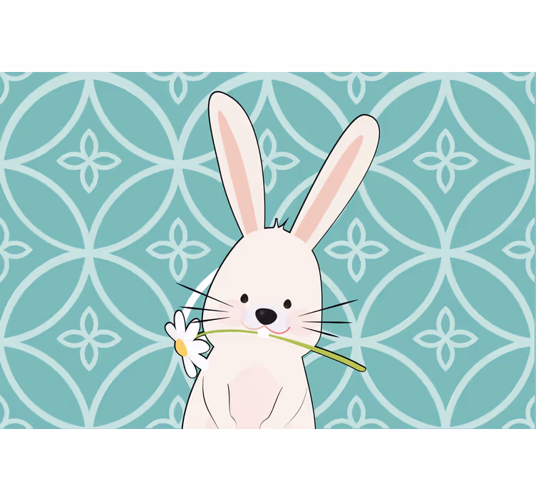Store enrouleur chambre enfant portrait d'un lapin - TenStickers