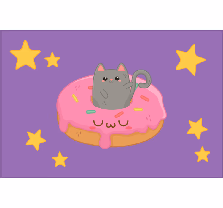 Store enrouleur chambre enfant chat et donut - TenStickers