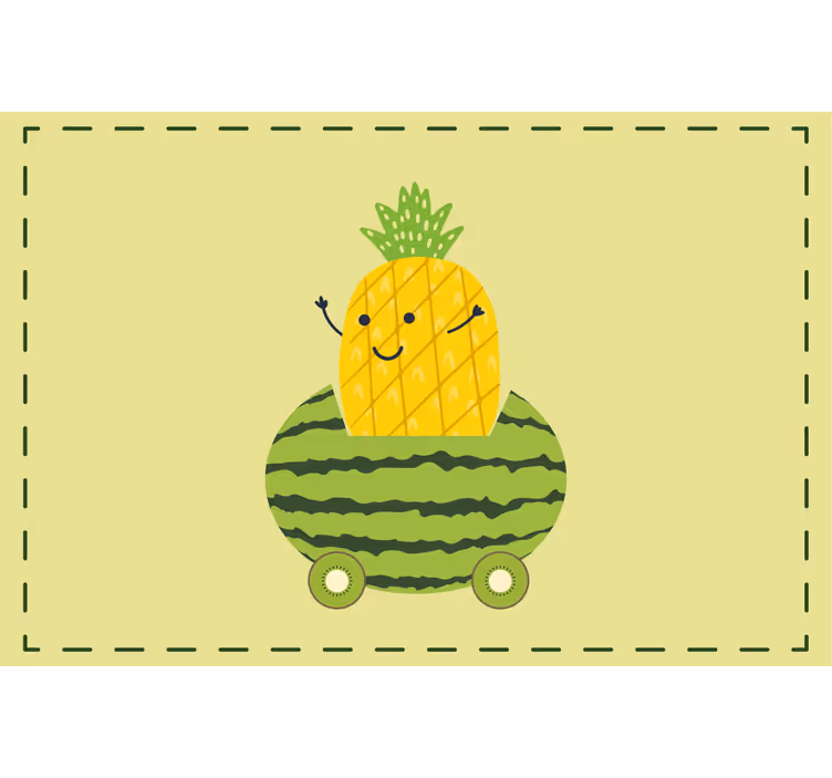 Store enrouleur chambre enfant motif ananas rigolo voiture - TenStickers