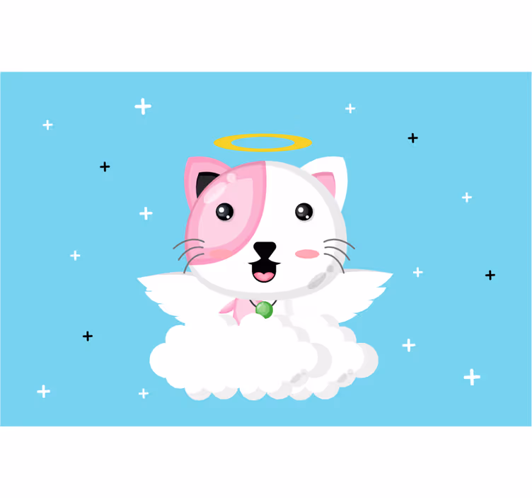 Store enrouleur chambre enfant chat angélique - TenStickers