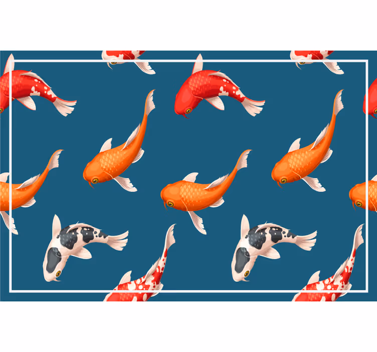 Store enrouleur chambre enfant motif koi bleu - TenStickers