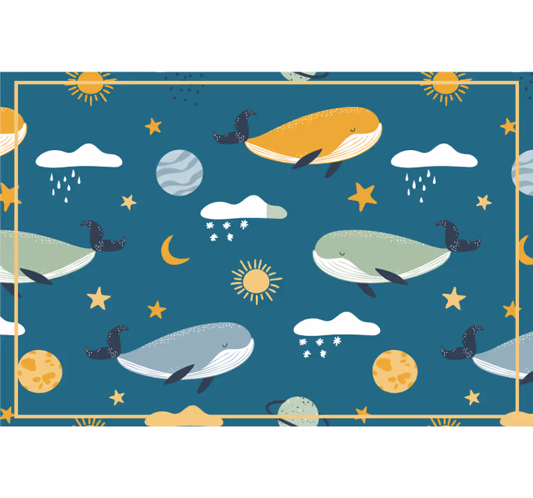 Store enrouleur chambre enfant motif baleines tendance - TenStickers