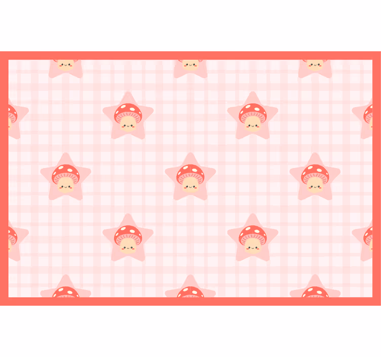Store enrouleur chambre enfant motif champignons roses - TenStickers