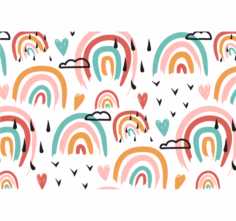 Store enrouleur chambre enfant motif arc-en-ciel aquarelle - TenStickers