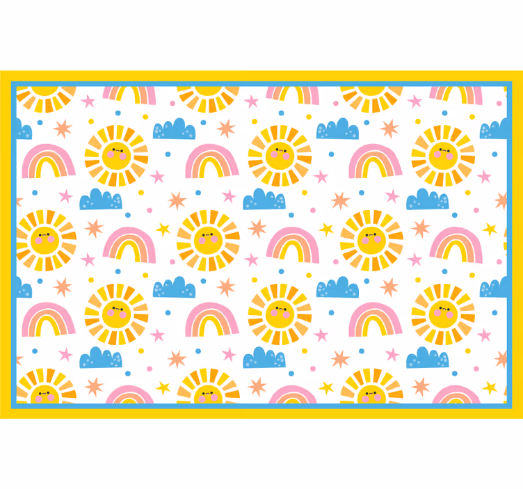 Store enrouleur chambre enfant arc-en-ciel soleil nuages - TenStickers