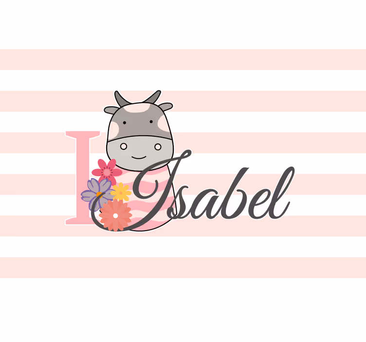 Store enrouleur chambre enfant vache mignonne personnalisée - TenStickers