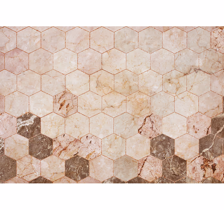 Store enrouleur cuisine carreau hexagonal marron - TenStickers