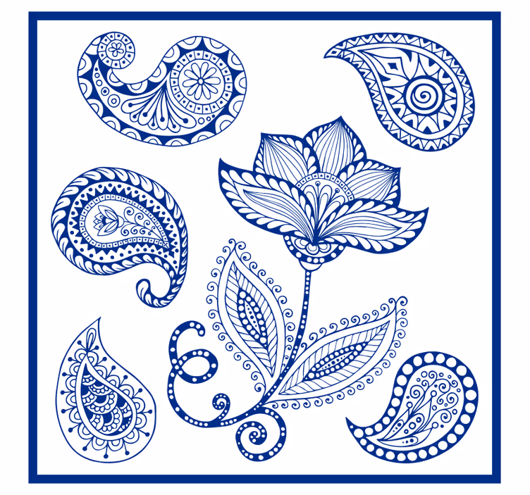 Store enrouleur cuisine motifs paisley et fleurs - TenStickers