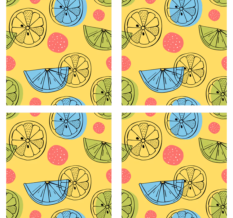 Store enrouleur cuisine carreaux de fruits citrons - TenStickers