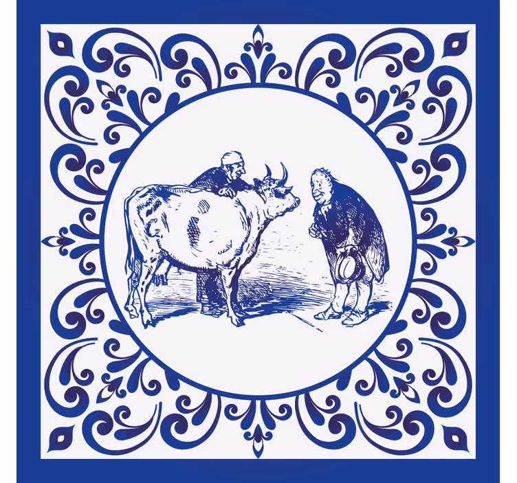 Store enrouleur cuisine hommes et vache - TenStickers