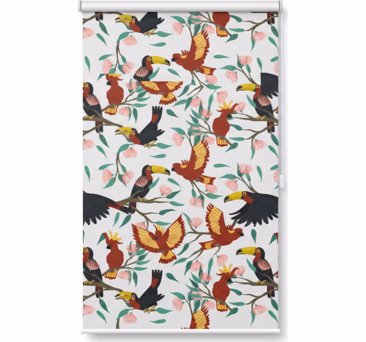 Store enrouleur cuisine perroquets et toucans - TenStickers