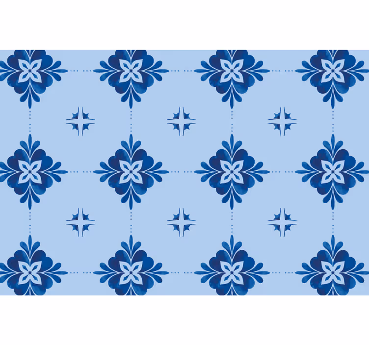Store enrouleur bleu carreaux tourbillonnants - TenStickers