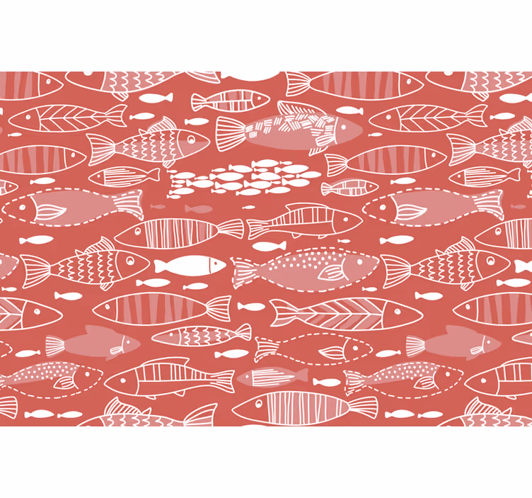 Store enrouleur rouge nombreux poissons sous la mer - TenStickers