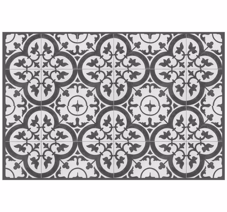 Store enrouleur gris carreaux de ciment ornementaux - TenStickers
